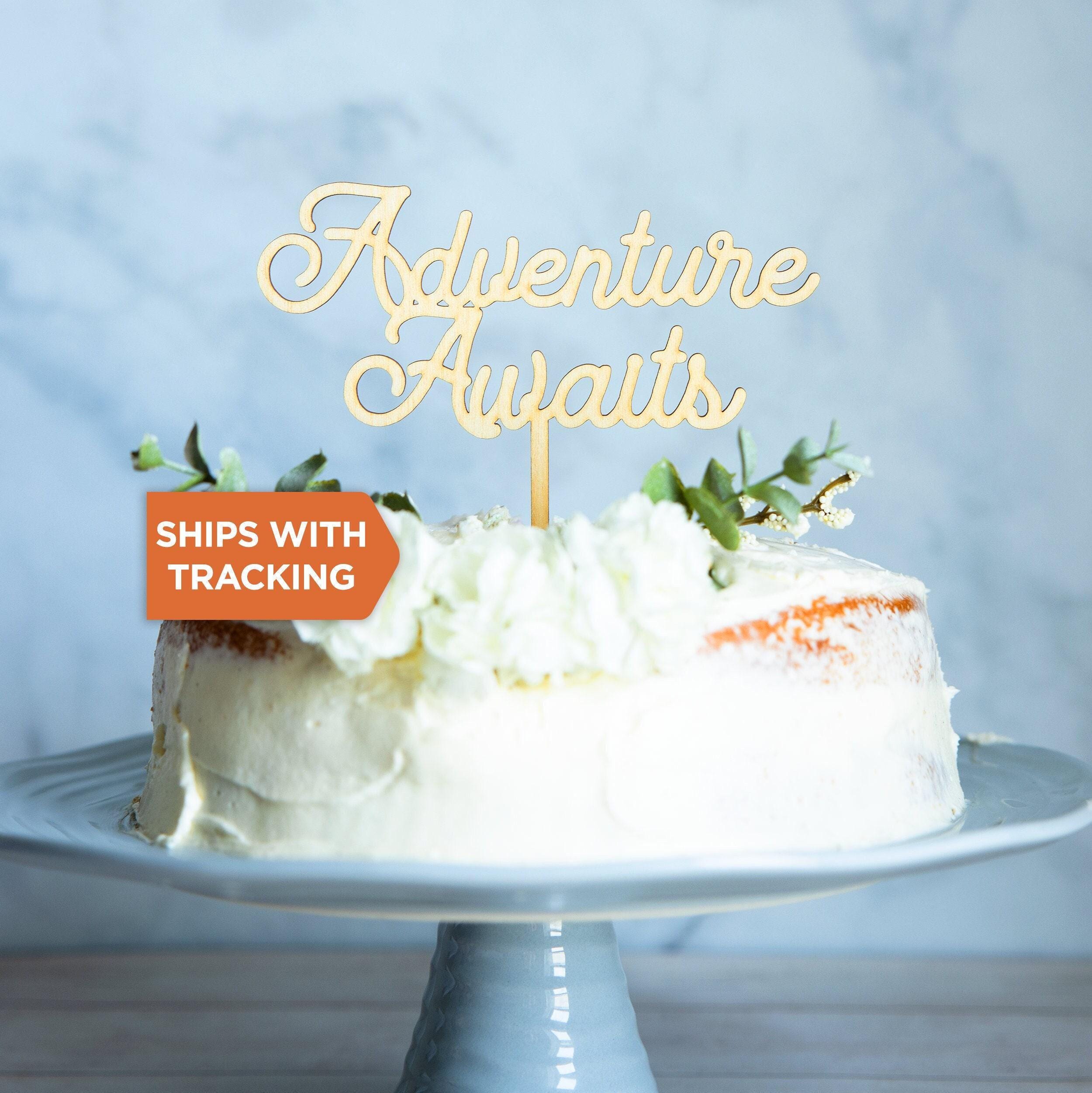 Adventure Awaits Wedding Cake Topper