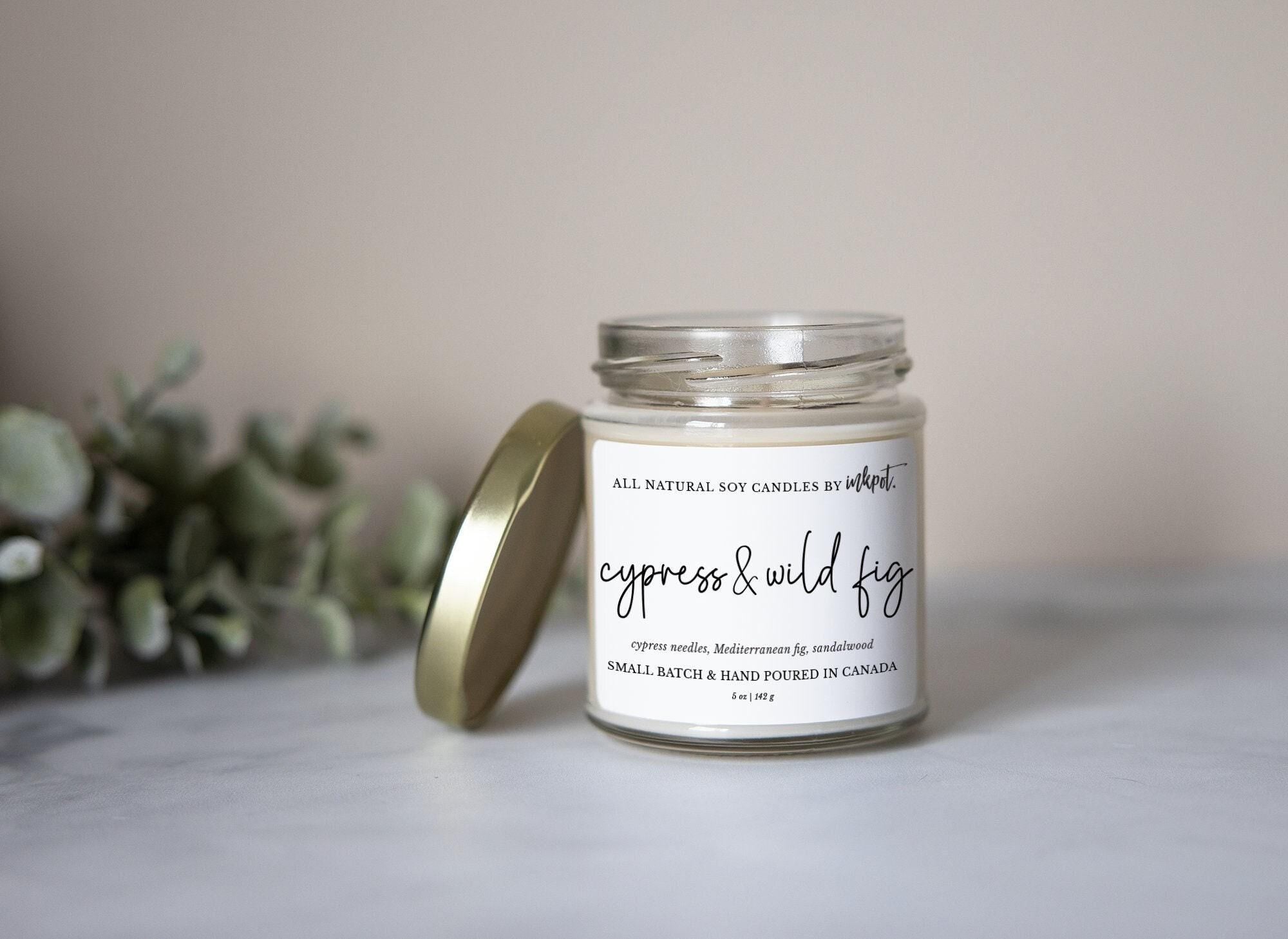 Cypress and Wild Fig Soy Candle | 5oz. Handmade Soy Wax Candle