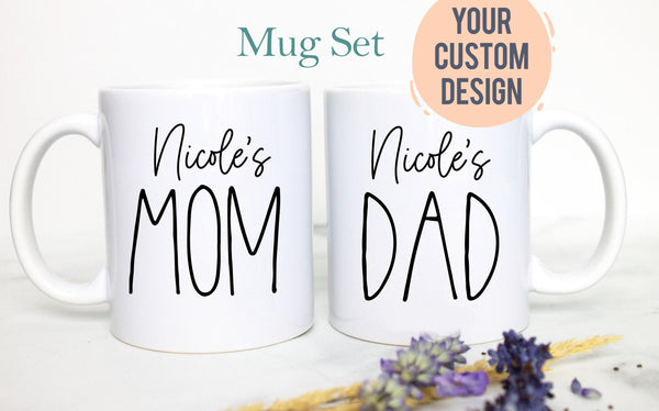 Mom and Dad Individual or Mug Set - White Ceramic Mug