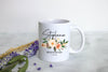 Boho Bohemian Floral Bridesmaid Custom Name With Date - White Ceramic Mug