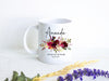 Burgundy Fall Boho Floral Bridesmaid Custom Name With Date - White Ceramic Mug