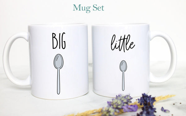 Big Spoon Little Spoon Couples Individual OR Mug Set - White Ceramic Mug