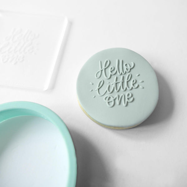 Hello Little One Acrylic Fondant Embosser With Cutter