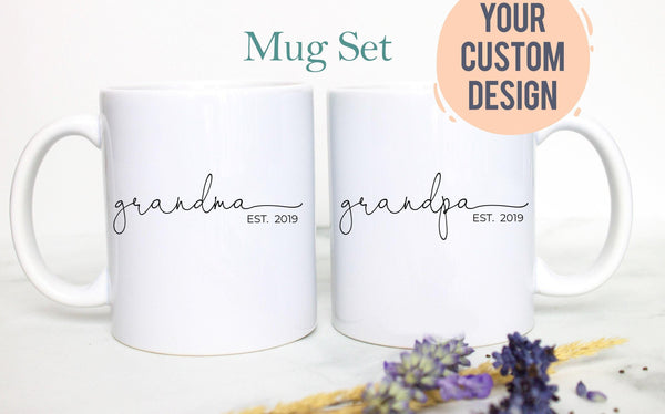 Grandpa and Grandma Individual or Mug Set - White Ceramic Mug