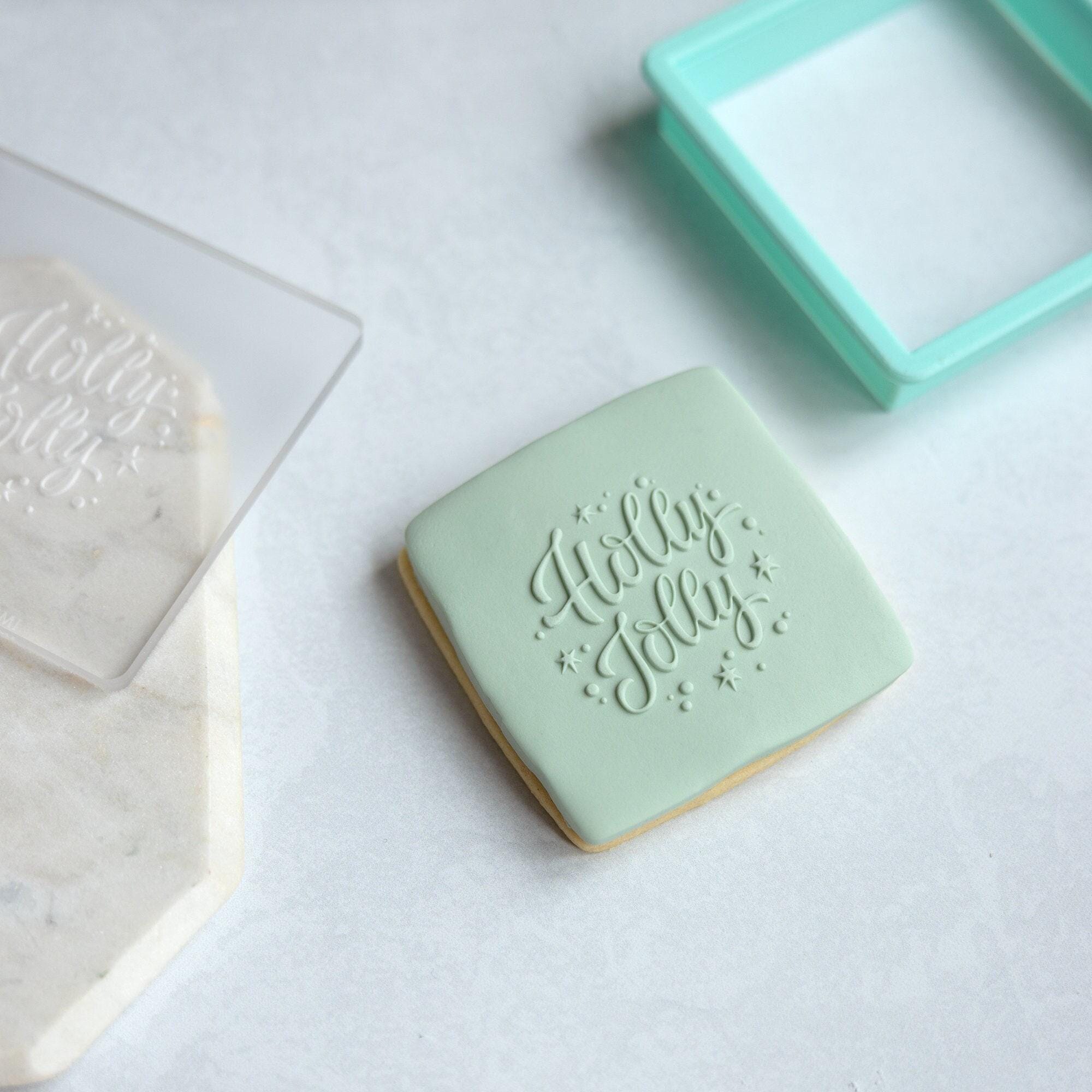 Holly Jolly Fondant Embosser Stamp and Cutter