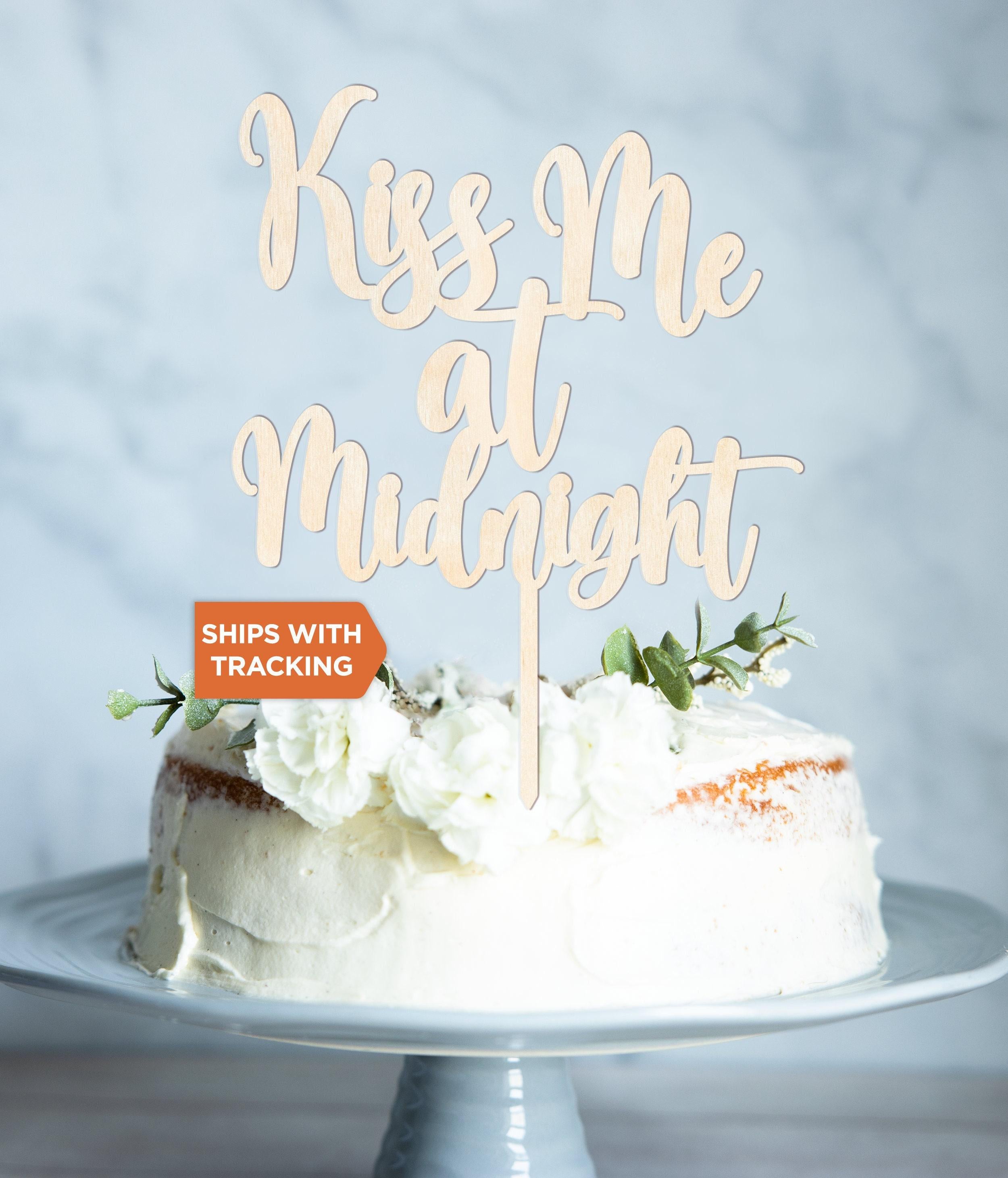 Kiss Me at Midnight Wedding Cake Topper