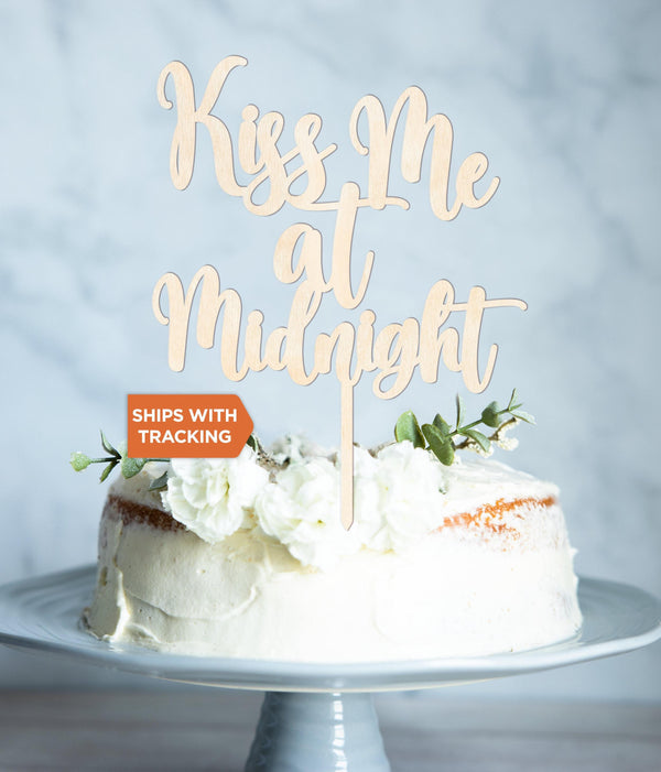 Kiss Me at Midnight Wedding Cake Topper