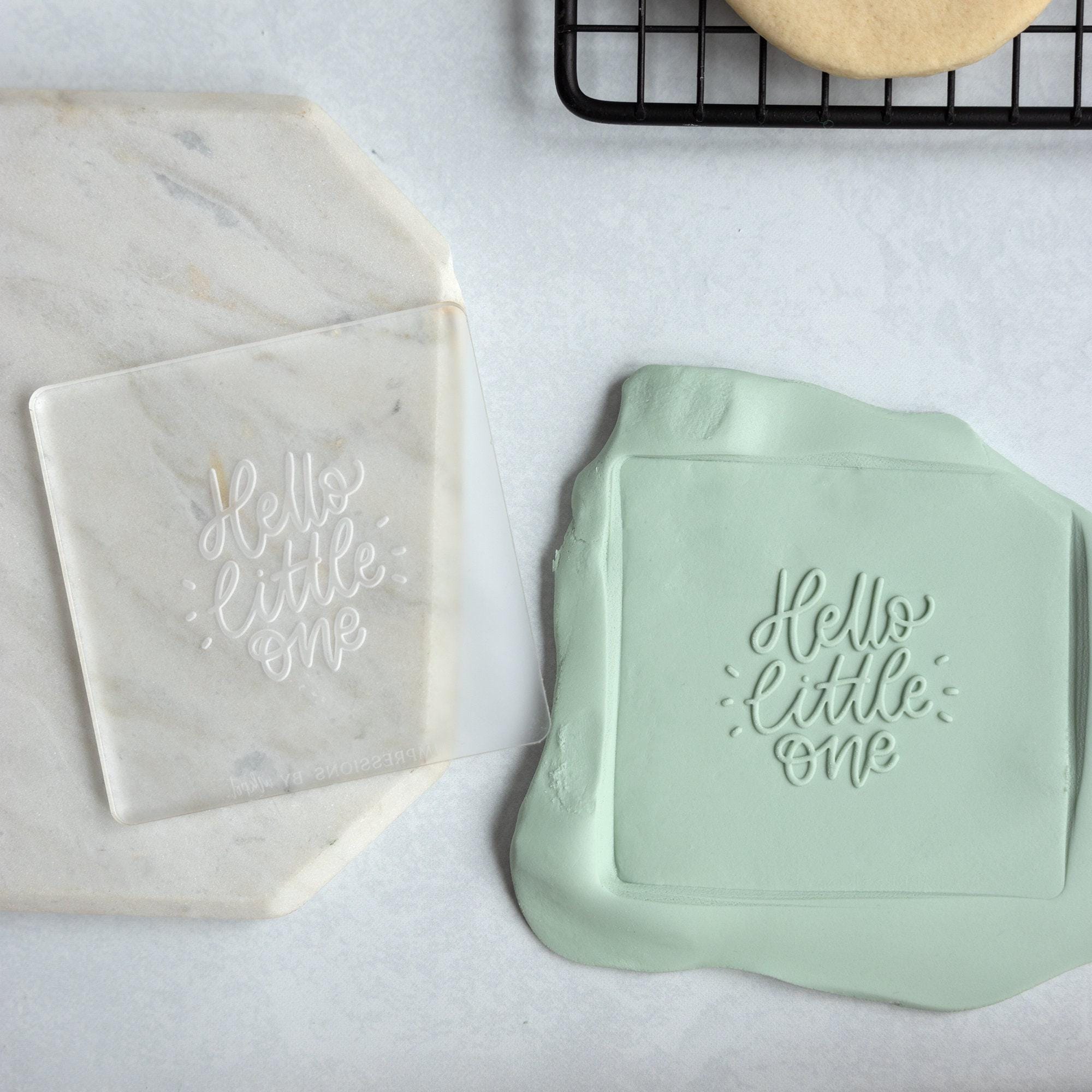 Hello Little One Acrylic Fondant Embosser With Cutter
