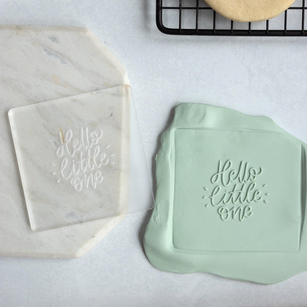 Hello Little One Acrylic Fondant Embosser With Cutter