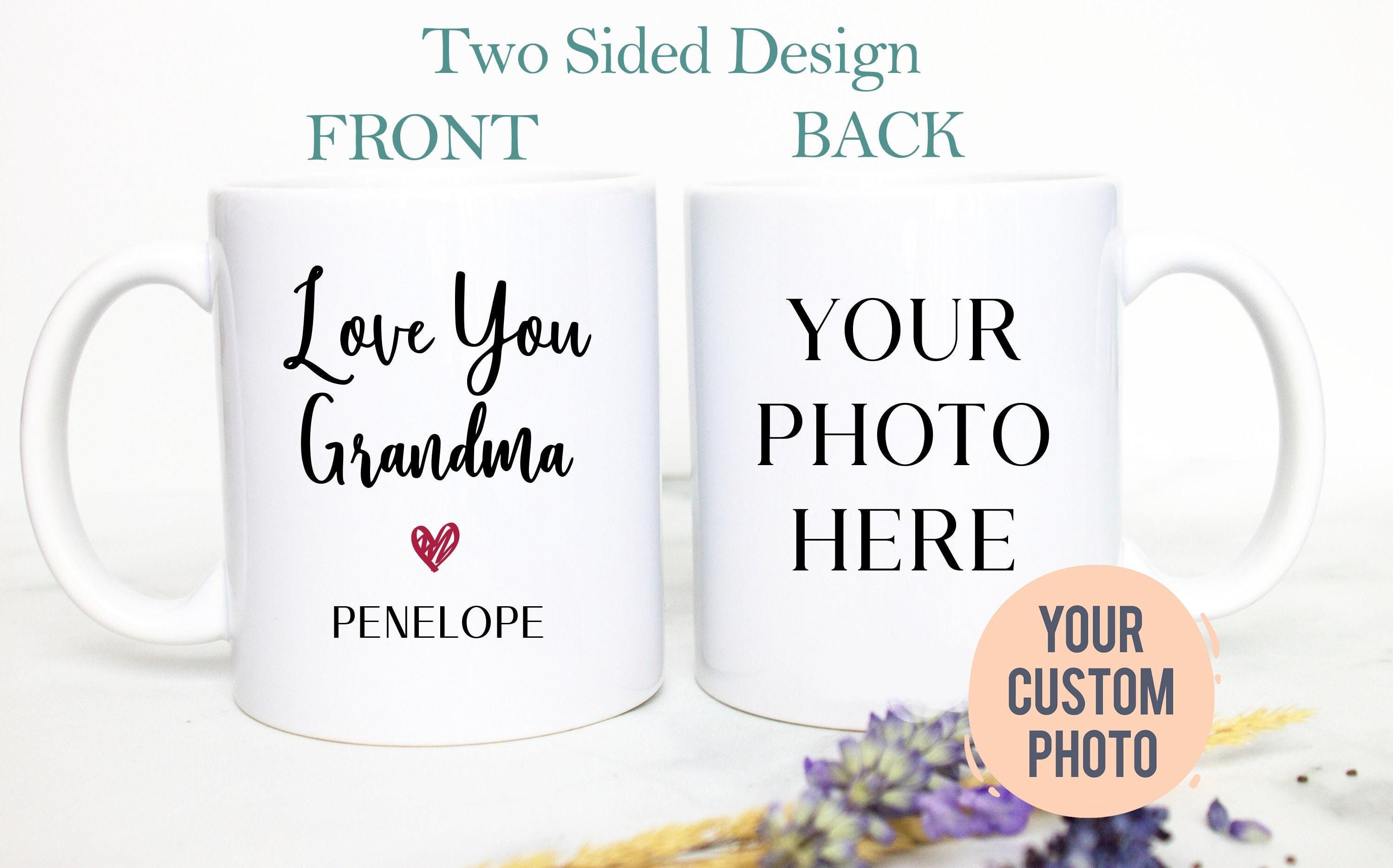 Love You Grandma Custom Photo - White Ceramic Mug