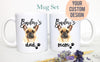 Personalized French Bulldog Mom and Dad Individual or Mug Set - White Ceramic Custom Mug