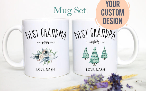 Best Grandpa and Grandma Ever Individual or Mug Set - White Ceramic Mug