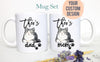 Personalized Tabby Cat Mom and Dad Individual or Mug Set- White Ceramic Custom Mug