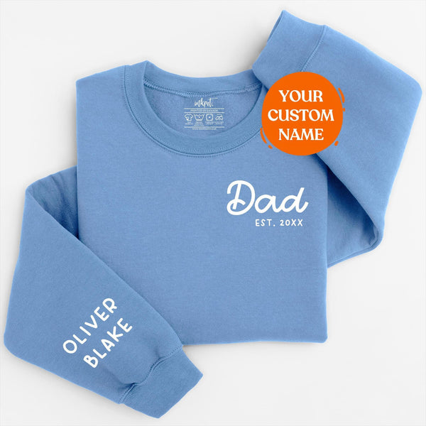 Daddy Dad Sweatshirt With Custom Name and Year | Custom Dad Sweater, Father's Day gift, Father's Day Sweatshirt, Gift for Husband Dad