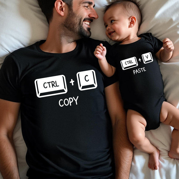 Copy Paste Tshirt and Bodysuit | Matching Shirts Bodysuit, Father's Day gift, Gift for Husband Dad, Father Child Outfit, Ctrl C Ctrl V Shirt