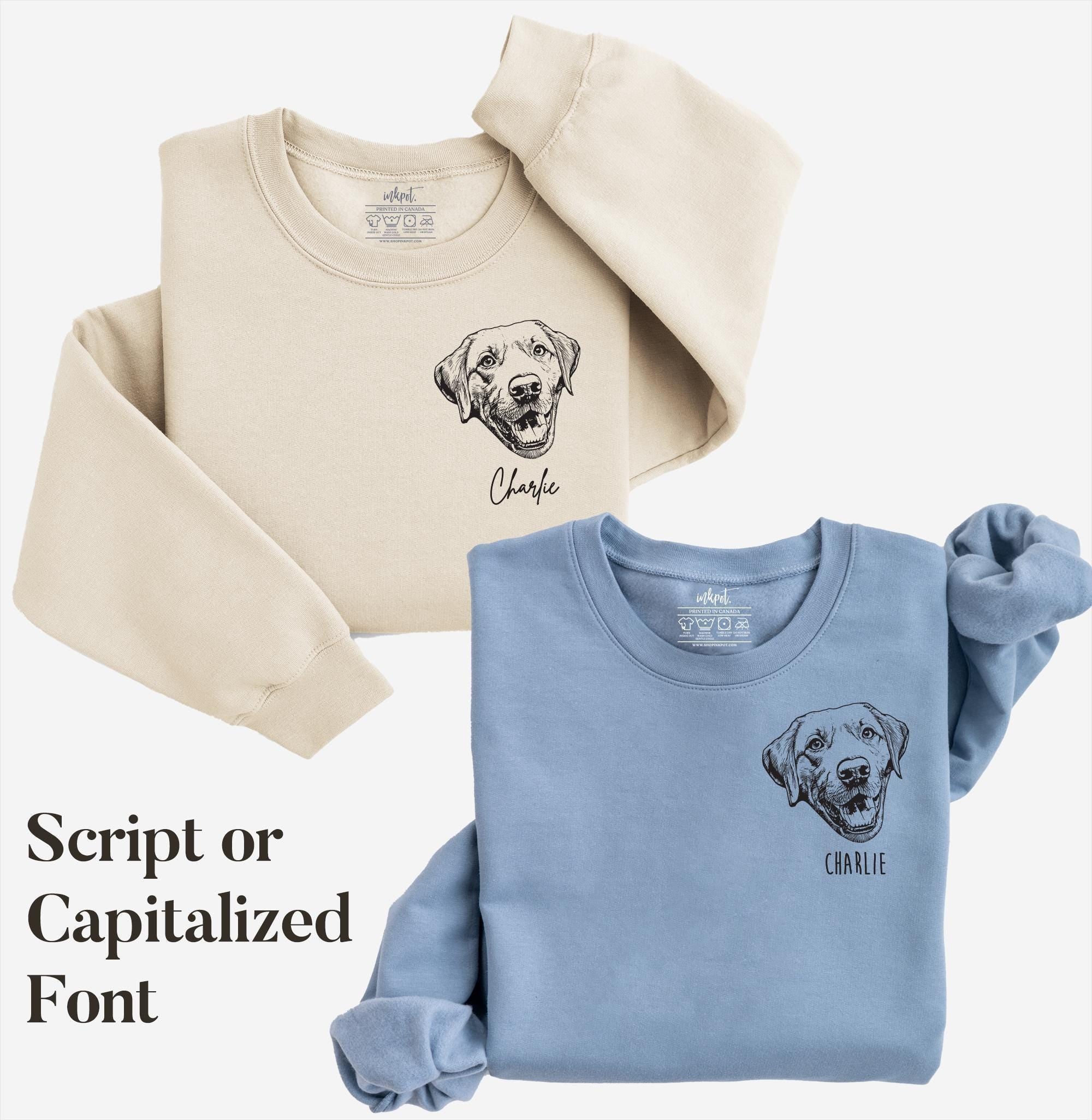 Custom Pet Shirt | Dog Cat Pet Portrait Gift, Custom Dog Photo and Name Shirt, Pet Memorial Lover Gift, Cat Dog Mom Gift, Custom Cat Shirt
