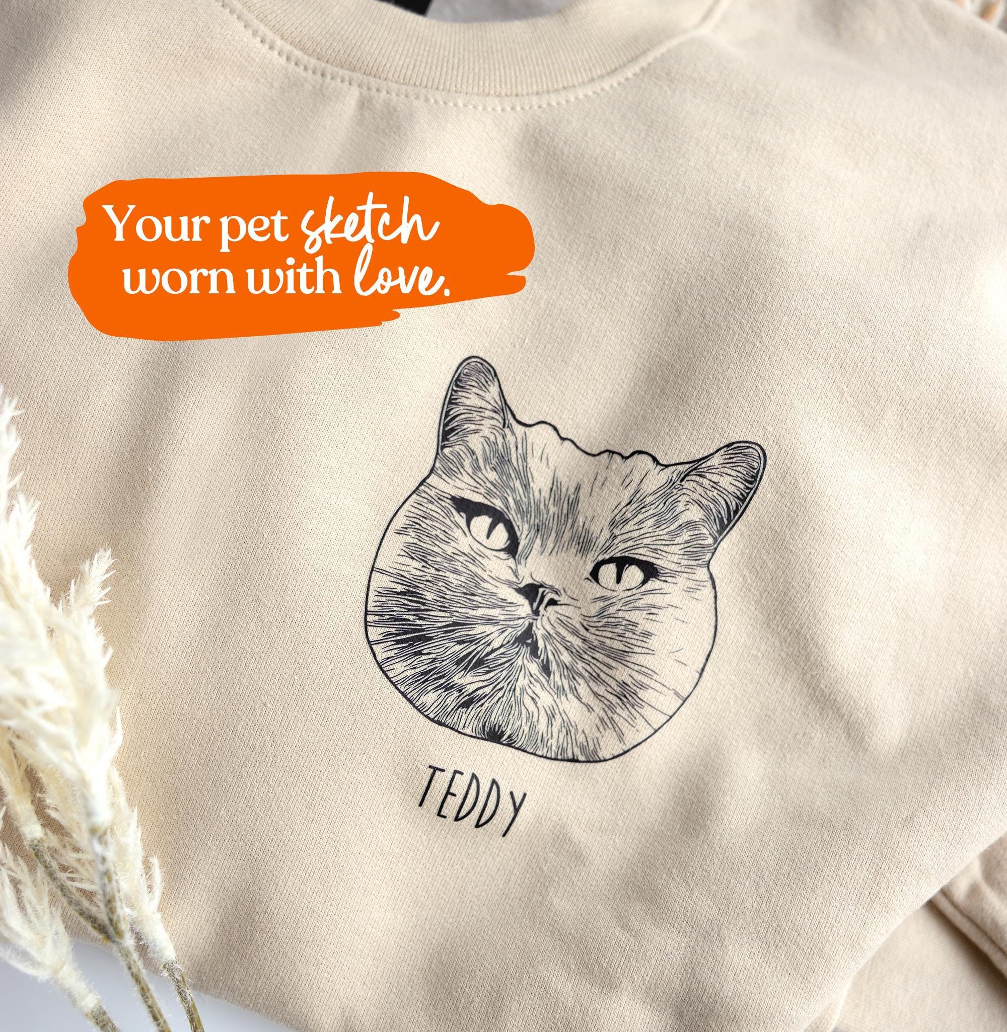 Custom Pet Portrait Sweatshirt: Dog or Cat Photo Memorial Gift