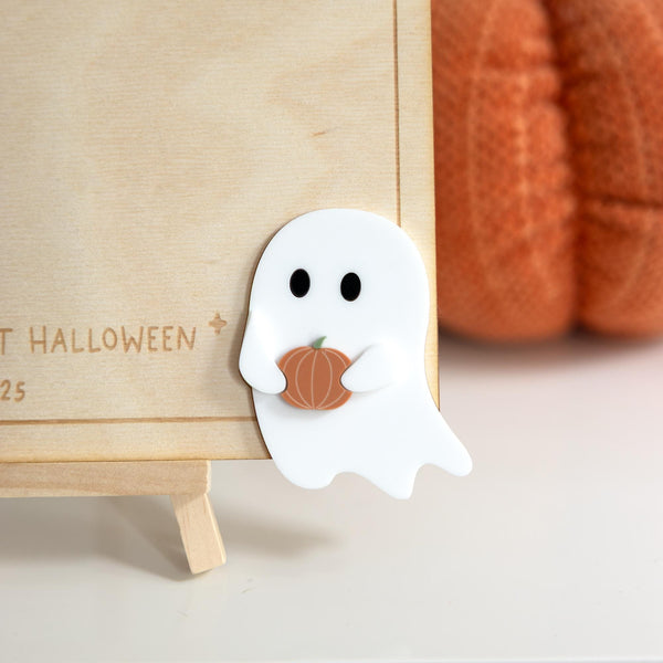 Baby's First Halloween Footprint Sign with Stand | Our Little Boo, Halloween Footprint Keepsake, Halloween Crafts for Kids, Halloween Decor