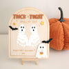 Baby's First Halloween Footprint Sign with Stand | Trick or Treat Smell My Feet Halloween Footprint Keepsake, Halloween Crafts for Kids