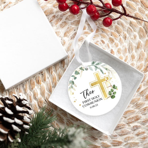 Custom First Communion Ornament 2025 | Ceramic Holy Communion Gift, First Communion Gift