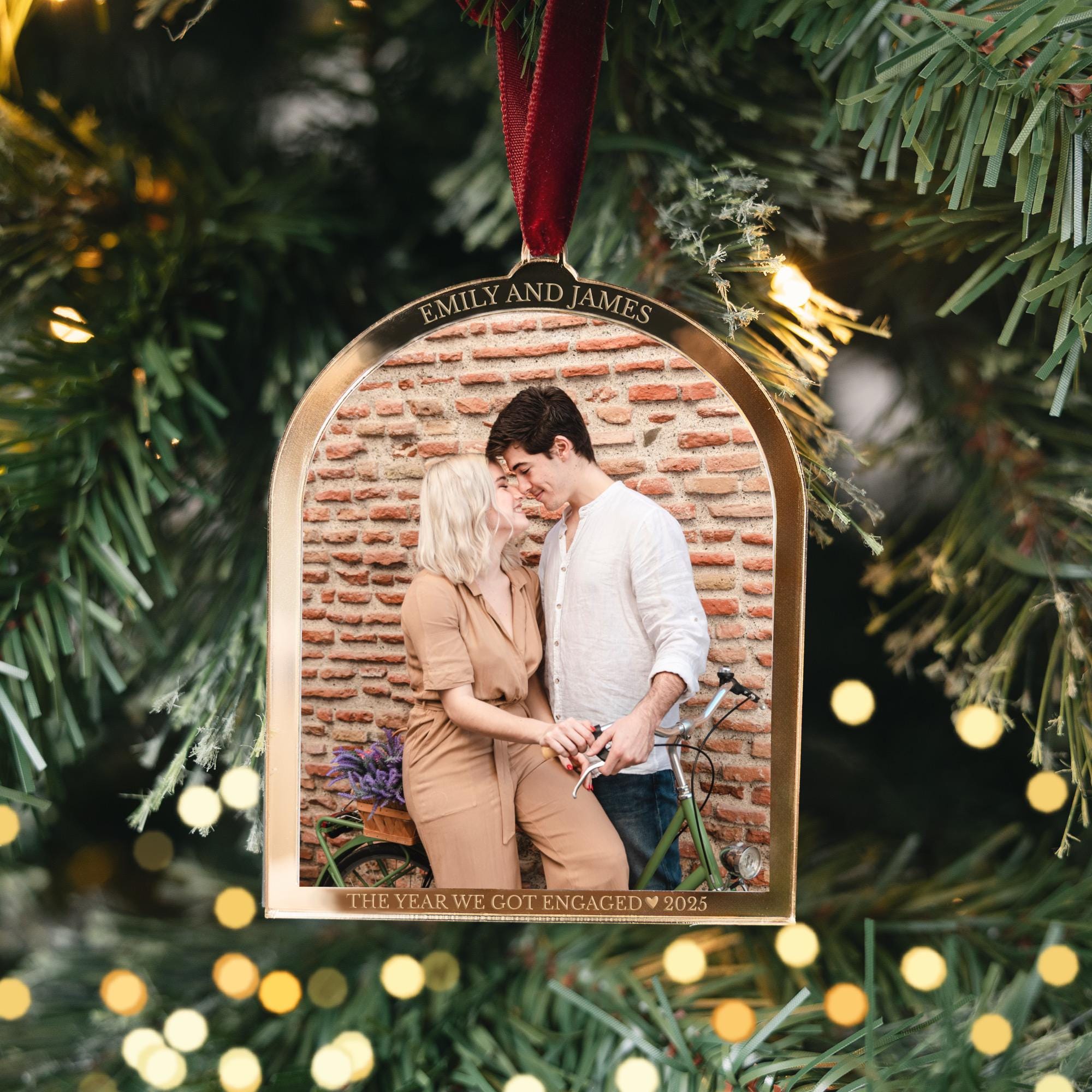 First Christmas Engaged Ornament 2025, Engagement Photo Ornament, Couples Ornament, Personalized Engaged Keepsake, The Year We Were Engaged