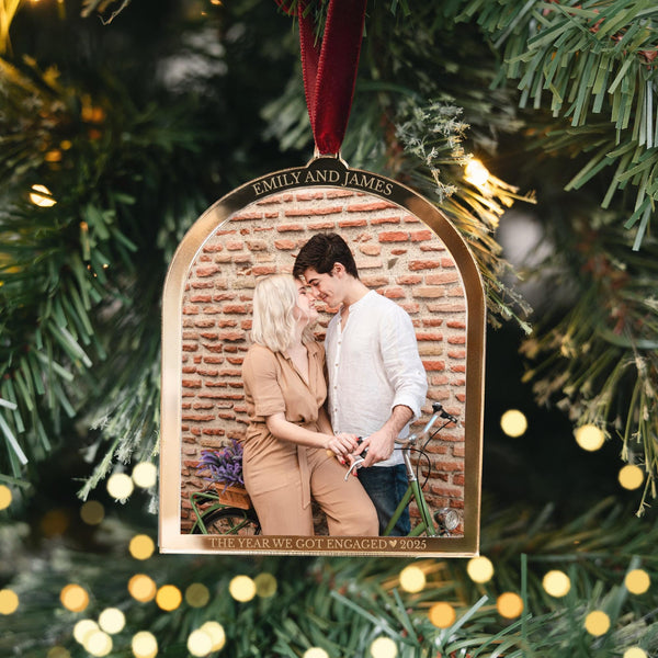 First Christmas Engaged Ornament 2025, Engagement Photo Ornament, Couples Ornament, Personalized Engaged Keepsake, The Year We Were Engaged