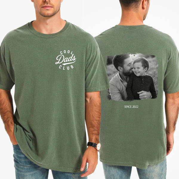 Custom Photo Dad Shirt, Personalized Father's Day Gift for Dad, Cool Dads Club Shirt, Dad EST Year Tee, Gift From Kids