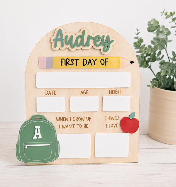 First & Last Day of School Sign - School Theme
