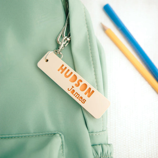 Personalized Backpack Name Tag, Acrylic Kids Backpack Tag, Custom Name Keychain, Lunch Box Tag, Daycare Bag Tag, Back to School Bag Charm