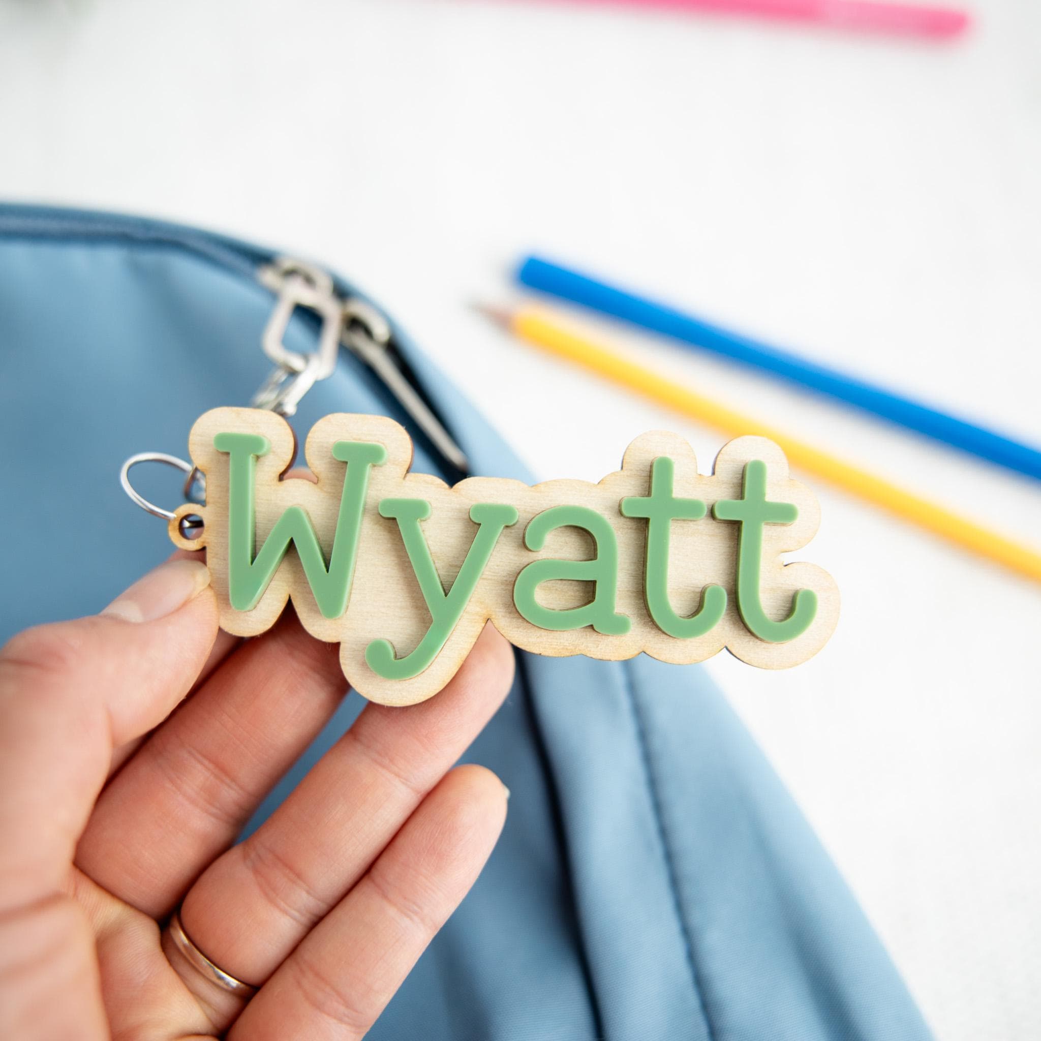 Personalized Backpack Name Tag, Kids Backpack Tag, Custom Name Keychain, Lunch Bag Tag, Daycare Bag Tag, Back to School Bag Charm