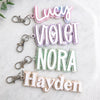 Personalized Backpack Name Tag, Kids Name Keychain, Custom Acrylic Bag Tag, Glitter Backpack Charm, Daycare Lunch Bag Tag