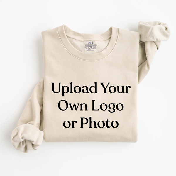 Custom Crew Neck Sweatshirt - Upload Your Own Logo or Photo